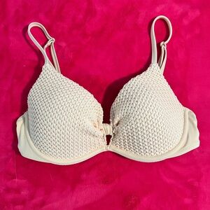 Shade and Shore Cream Textured Bikini Top 34C
